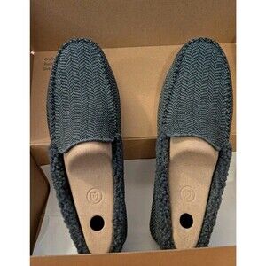 NEW IN BOX ROTHY'S The Slipper Mens Slippers 9 Charcoal Herringbone Gray Wool